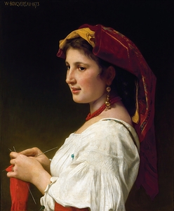 The Little Knitter [1881] by William Bouguereau [1825–1905]
