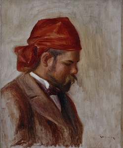 Portrait d’Ambroise Vollard au foulard rouge [1899–1906] by Pierre–Auguste Renoir [1841–1919]