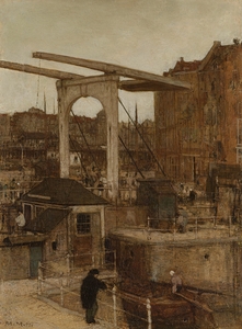 The Nieuwe Haarlemse Sluis at the Singel. Known as ‘Souvenir d’Amsterdam’ [1871] by Matthijs Maris [1839–1917]