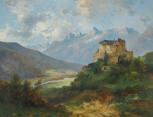 Schloss Vaduz by Adolf Obermüllner [1833–1898]