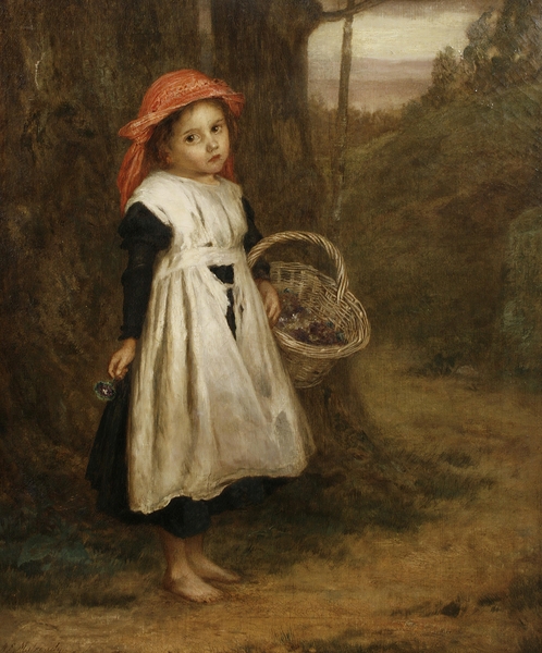 A Little Violet Seller [1877] by Augustus Edwin Mulready [1844–1904] Print
