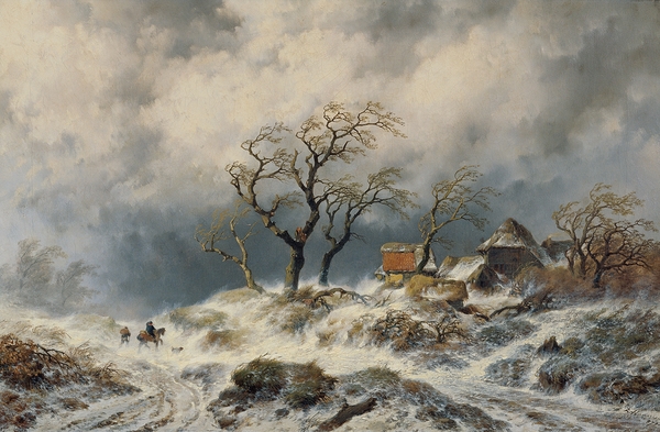 Holländische Winterlandschaft [Schneewehen] [1870] by Remigius Adrianus van Haanen [1812–1894] Print