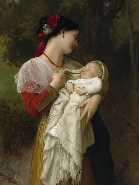 Admiration Maternelle by William Bouguereau [1825–1905] Print