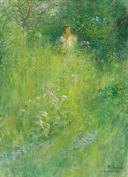 A Fairy [Kersti In The Meadow] [1899] by Carl Larsson [1853–1919] Print