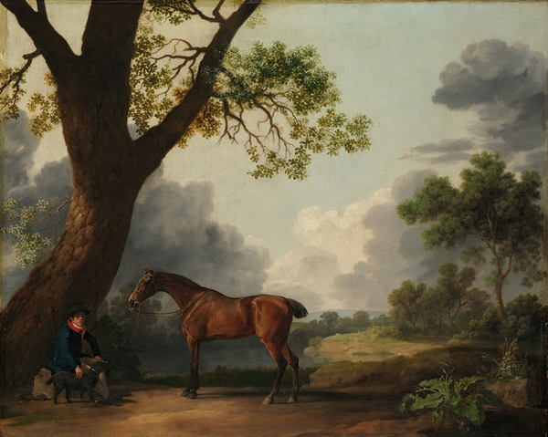 The Third Duke of Dorset’s Hunter with a Groom and a Dog [1768] by George Stubbs [1724–1806] Print