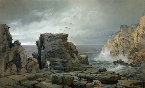 A Rocky Coast [1877] by William Trost Richards [1833–1905] Print