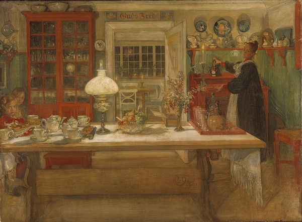Getting Ready for a Game [1901] by Carl Larsson [1853–1919] Print