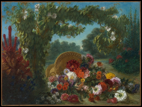 Basket of Flowers [1848–49] by Eugène Delacroix [1798–1863] Print