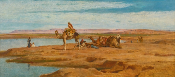 Waiting For The Dahabeah [1896] by Frederick Goodall [1822–1904] Print