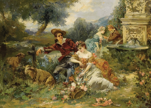 Fête Champêtre by Vicente García De Paredes [1845–1903] Print