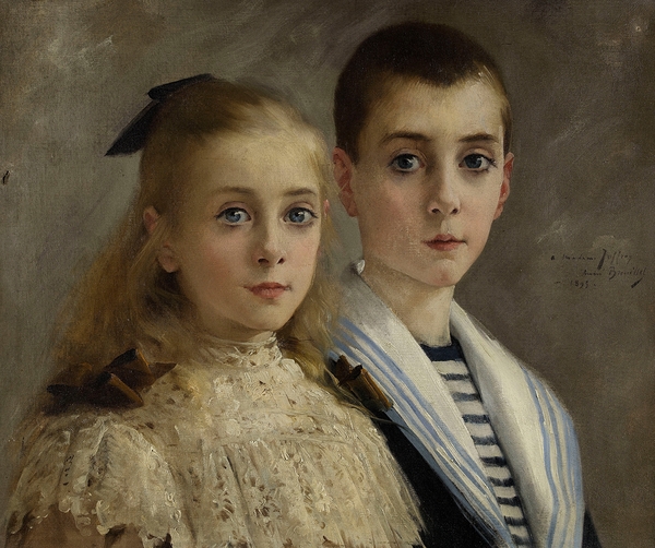 Portrait de Jean et Jeanne. Les enfants du professeur Joffroy [1895] by André Brouillet [1857–1914] Print