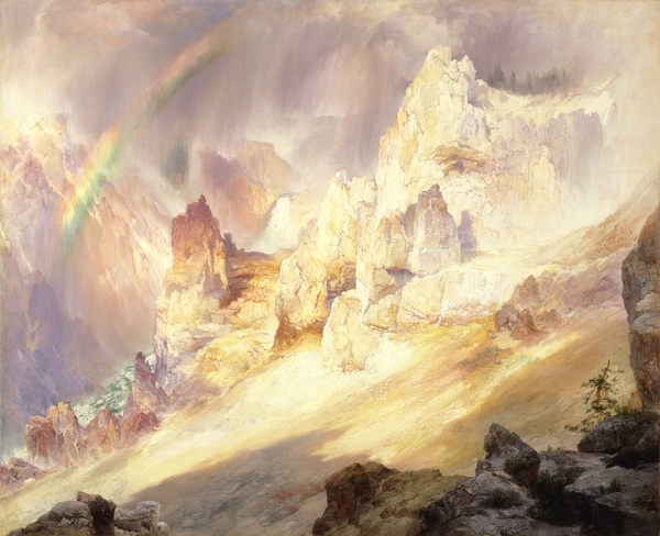 Rainbow Over The Grand Canyon Of The Yellowstone [1900] by Thomas Moran [1837–1926] Print