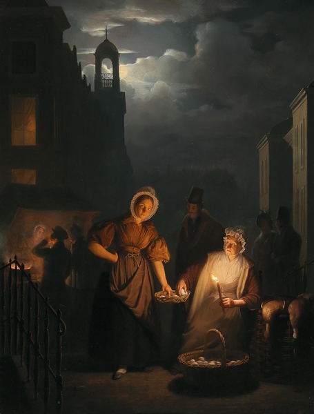 Night market in Rotterdam by Petrus van Schendel [1806–1870] Print