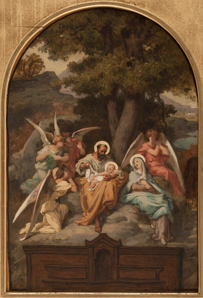 Le Repos de la Sainte Famille [1880] by Felix–Henri Giacomotti [1828–1909] Print