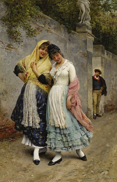 The Flirtation [1889] by Eugen von Blaas [1843–1931] Print