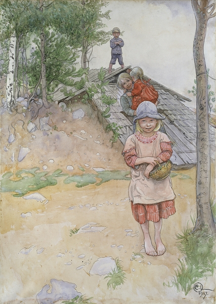 By the Cellar [1917] by Carl Larsson [1853–1919] Print