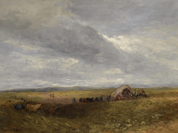 Travellers in a landscape by David Cox [1783–1859] Print