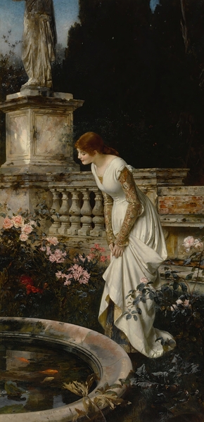 The Koi Pond [1883] by Eduard Niczky [1850–1919] Print