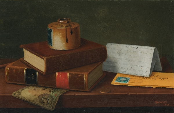 Still Life With Letter To Mr. William Taggart. Esq. [1878] by William Michael Harnett [1848–1892] Print