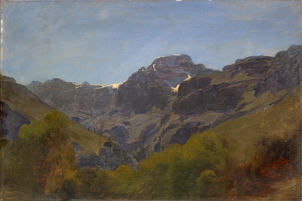 Mountain Landscape of Glarus with ‘Rüchigrat’ and ‘Bös Fulen’ by Johann Rudolf Koller [1828–1905] Print