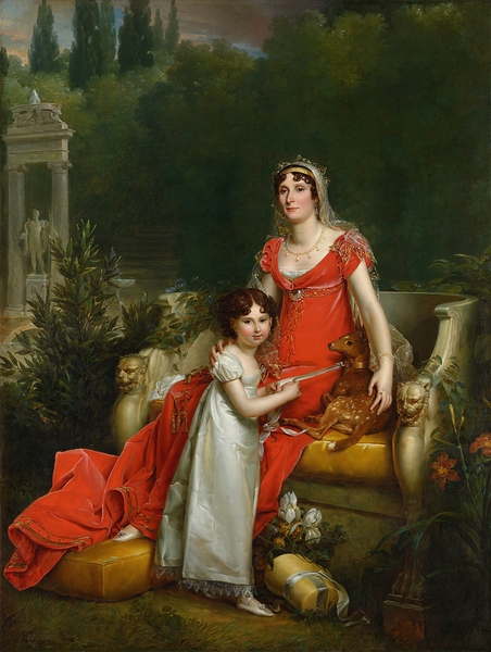 Elisa Bonaparte with her daughter Napoleona Baciocchi [1810] by François Gérard [1770–1837] Print