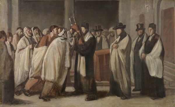 Sabbath Service by Edouard Moyse [1827–1908] Print