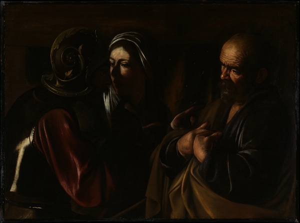 The Denial of Saint Peter [1610] by Caravaggio [1571–1610] Print