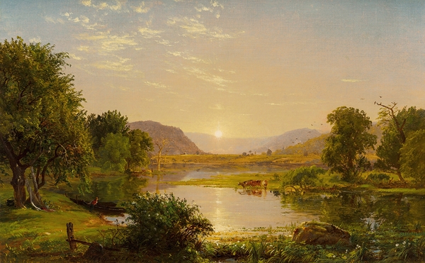 Preparing the Boats at Greenwood Lake [1858] by Jasper Francis Cropsey [1823–1900] Print
