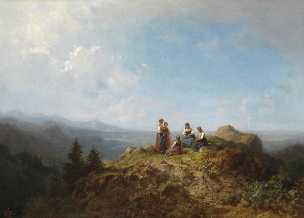 Dirndln auf der Alm by Carl Spitzweg [1808–1880] Print