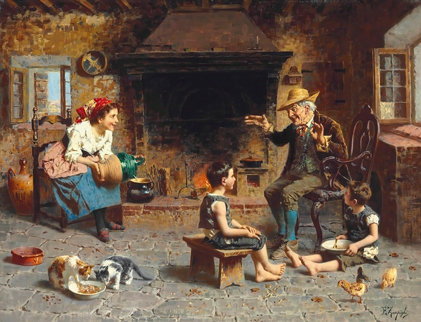 Storytime by Eugenio Zampighi [1859–1944] Print