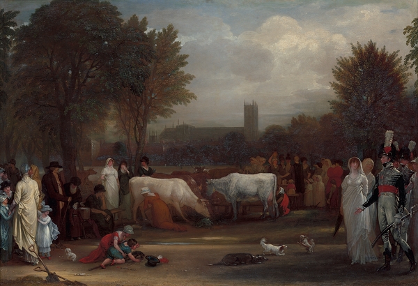 Milkmaids in St. James’s Park. Westminster Abbey Beyond [ca. 1801] by Benjamin West [1738–1820] Print