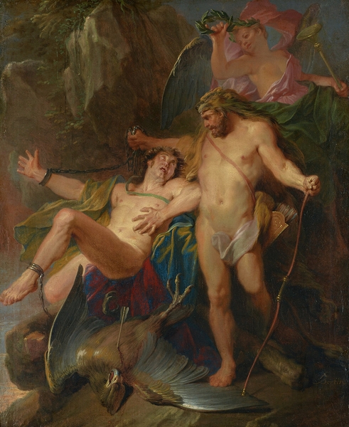 Hercules Freeing Prometheus [1703] by Nicolas Bertin [1668–1736] Print
