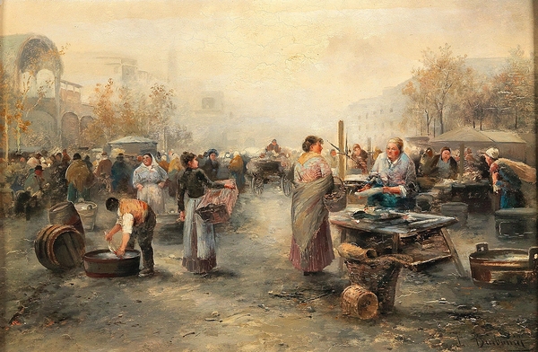 Fish Market by Emil Barbarini [1855–1933] Print