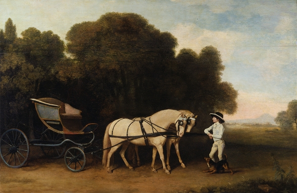 Phaeton with a pair of cream ponies and a stable–lad [between 1780 and 1784] by George Stubbs [1724–1806] Print