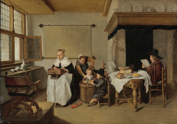 A Domestic Interior With a Family by Quirijn Van Brekelenkam [1622–1669] Print