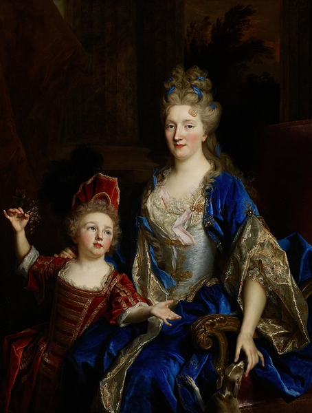 Portrait of Catherine Coustard. Marquise of Castelnau. Wife of Charles–Léonor Aubry with Her Son Léonor [c. 1700] by Nicolas de Largillière [1656–1746] Print