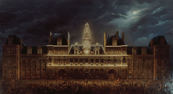 Illumination de l’Hôtel de Ville pour la fête du roi. Le 1er mai 1847 [1847] by Auguste Roux [19th century] Print