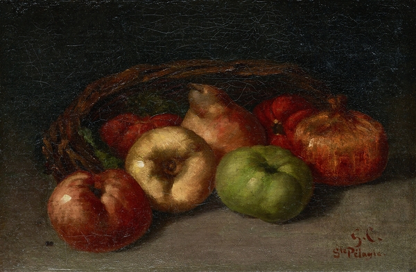 Still Life with Apples. Pear. And Pomegranates [1871] by Gustave Courbet [1819–1877] Print