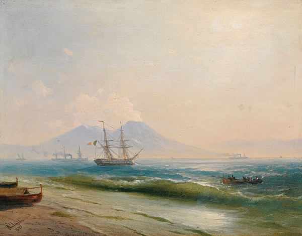 View Of  Mount Vesuvius [1878] by Ivan Konstantinovich Aivazovsky [1817–1900] Print