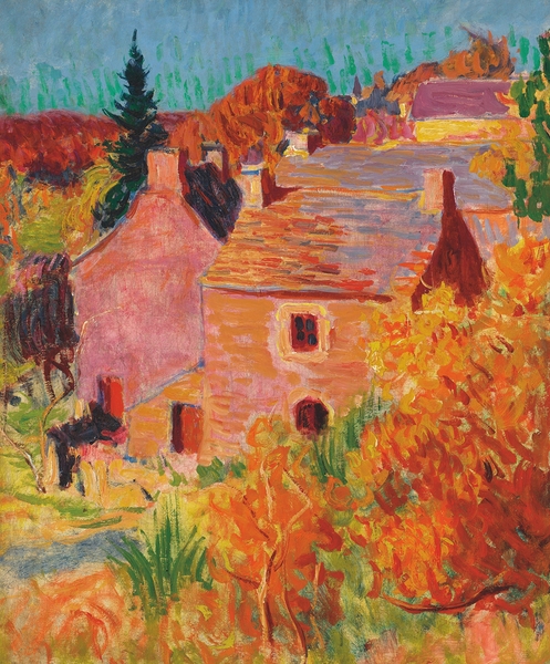Maisons Rouges à Pont–Aven [circa 1894–95] by Roderic O’Conor [1860–1940] by MyCozyFineArt