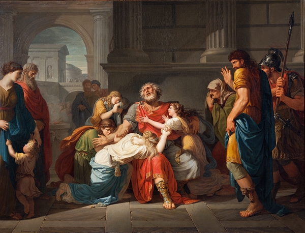 The Blind Oedipus Commending his Children to the Gods [1784] by Bénigne Gagneraux [1756–1795] Print