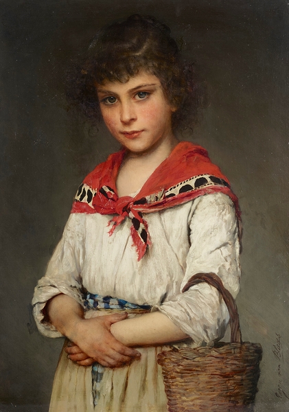 A Neapolitan Girl by Eugen von Blaas [1843–1931] Print