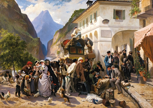 La Douane Italienne au Simplon [1880] by Eugène Giraud [1806–1881] Print
