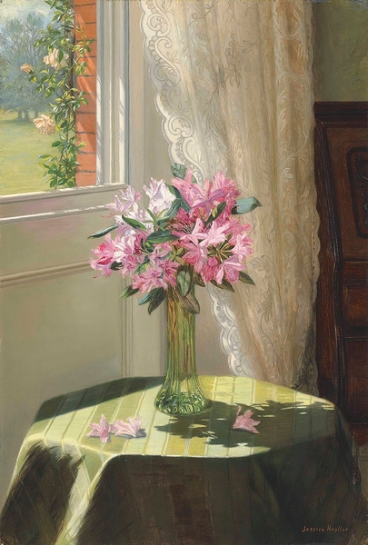 Rhododendrons by a window by Jessica Hayllar [1858–1940] Print