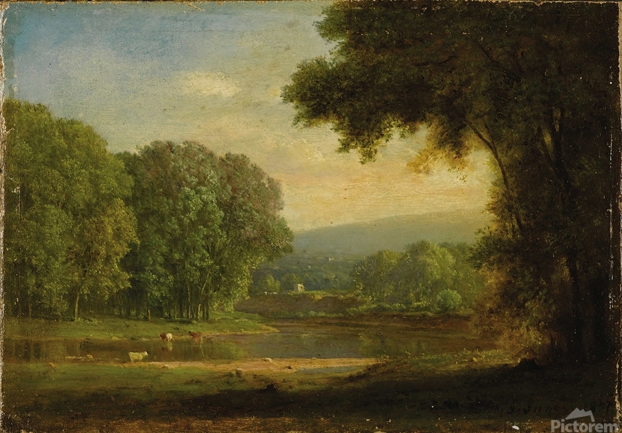 Landscape [1857] by George Inness [1825–1894] by MyCozyFineArt Wall Art