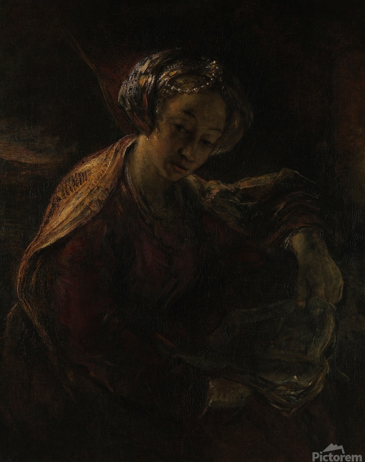 The Sibyl [Ca. 1654] by Willem Drost [1633–1659] by MyCozyFineArt Wall Art