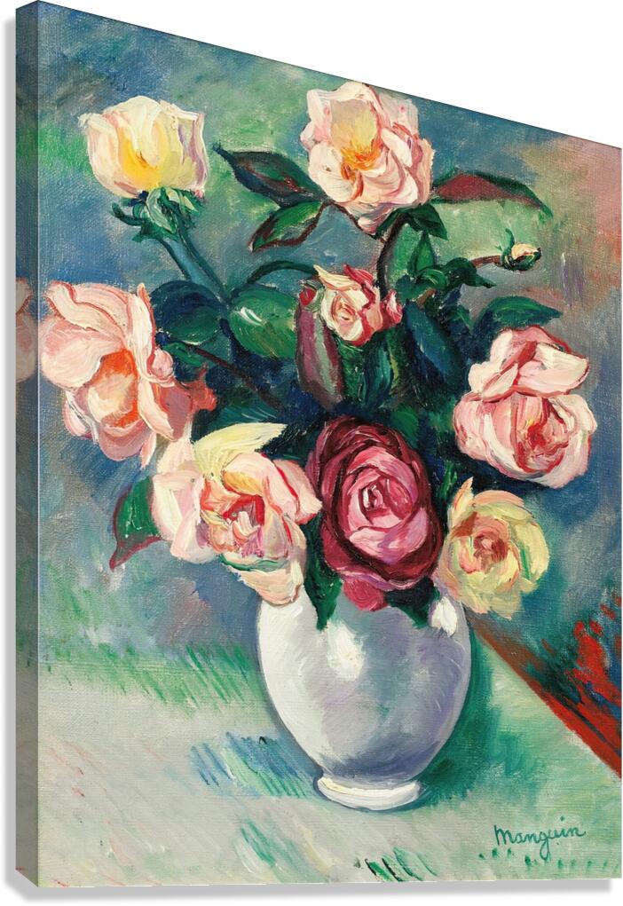 Henri Manguin、【Fleurs dans un Vase】 Henri Manguin (1874-1949), Vase vert et fleurs, 1928