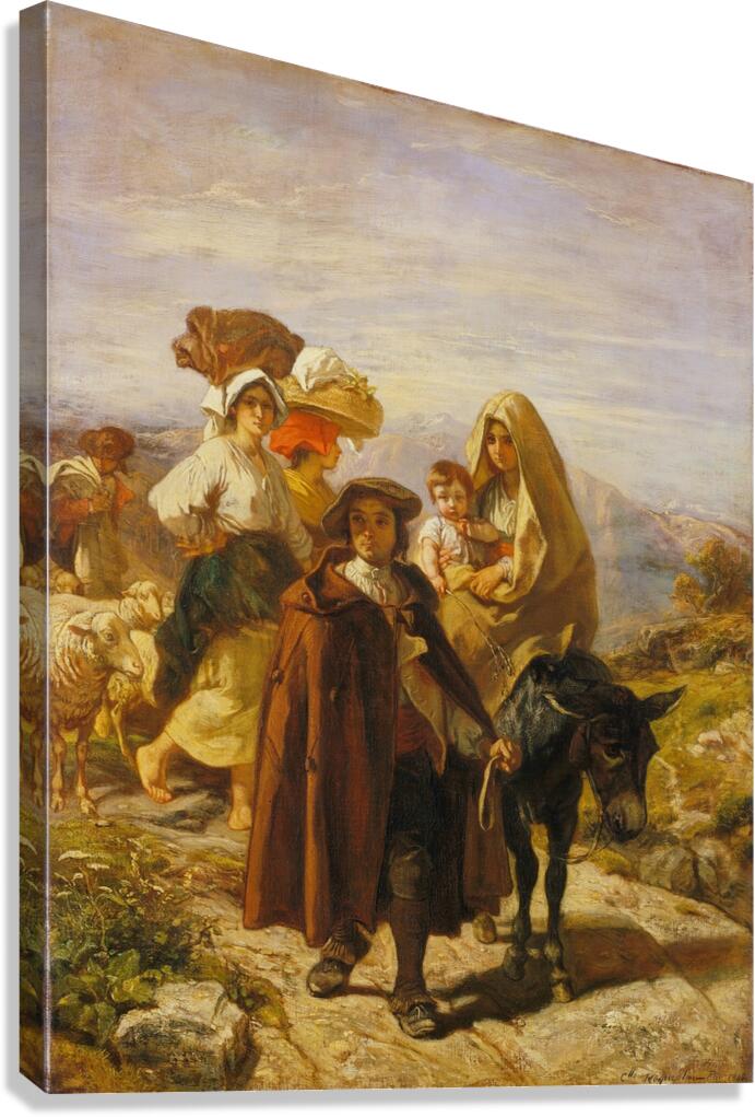 Peasants of Béarn [1846] by Camille–Joseph–Etienne Roqueplan [1803–1855] Canvas Print