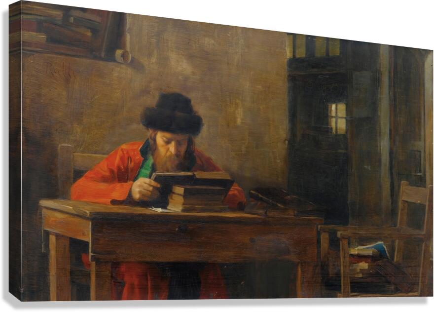 Reading Rabbi by Theodoros Ralli [1852–1909] Canvas Print