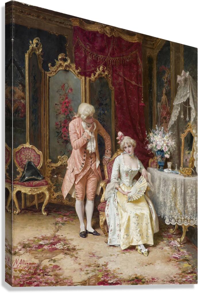 The Admirer [1895] by Natale Attanasio [1845–1923] Canvas Print